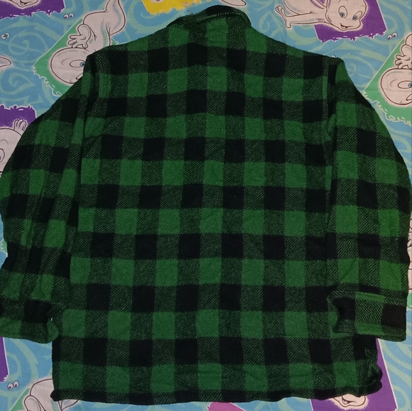1940s Brent Green Flannel Shirt Vintage 40s Button Up - Picture 2 of 5